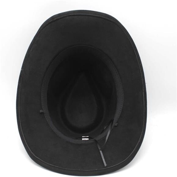 Suede Cowboy Cowgirl Hat Classic Black - Picture 4 of 5